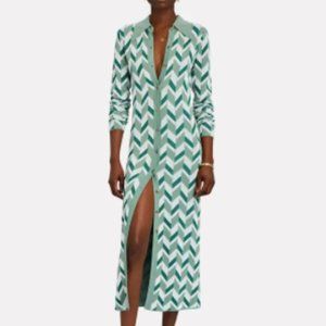 DODO BAR OR CHAD CHEVRON KNIT MIDI POLO DRESS (FITS LIKE A S)